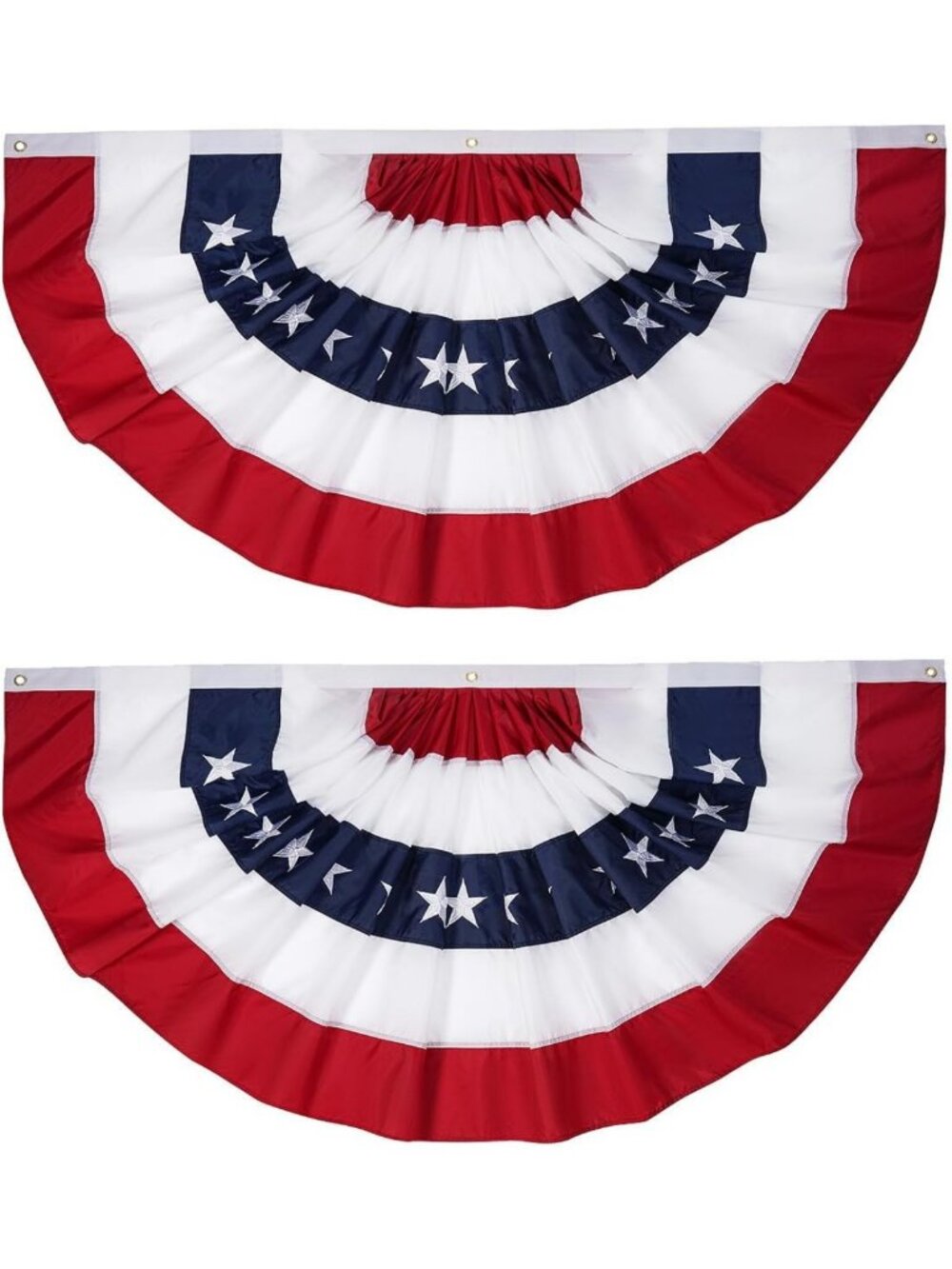 Homissor 2 Packs American Flag Bunting Flags Outdoor 4x8 Ft US Pleated Fan Flag